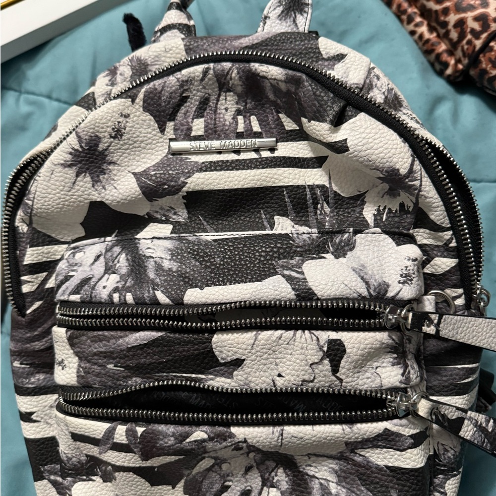 Steve Madden Monochrome Floral Backpack